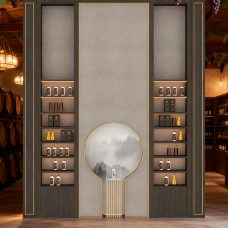 Wine cabinet display rack